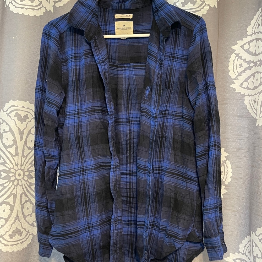 American Eagle blue flannel